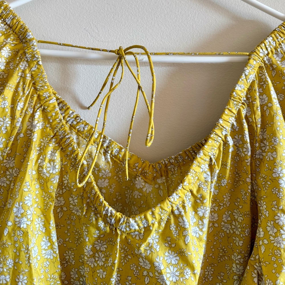 NWT J. Crew x Liberty of Yellow Floral Top Size XL - Picture 5 of 7